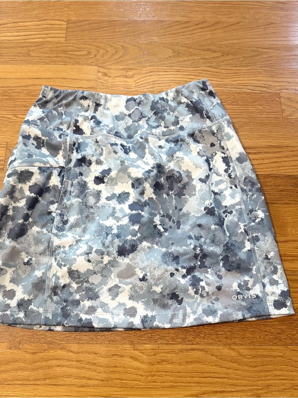 Orvis Blue Gray Abstract Print Golf Tennis Skort Women’s Small Built-In Shorts